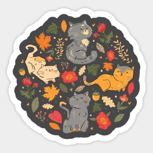 Autumn Cats Sticker